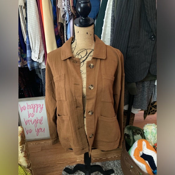 Maurices camel shirt jacket, size large - Picture 5 of 6